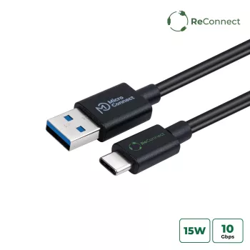Microconnect ECO-USB3.2CA0.25 USB kabelis USB 3.2 Gen 2 (3.1 Gen 2) 0.25 m USB A USB C Melns