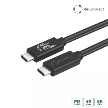 USB4 kabelis MicroConnect ReConnect ECO-USB4CC05 40 Gbps 100 W, USB-C uz USB-C