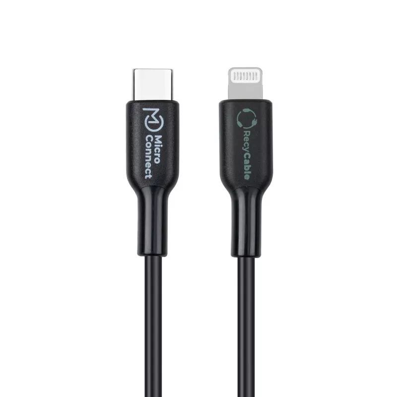 Microconnect ECO-USB3.1CL1 Lightning kabelis 1 m, melns, USB C savienotājs