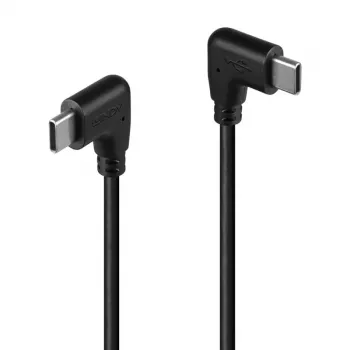Lindy 1m USB 2.0 taisnleņķa USB-C uz taisnleņķa USB-C kabelis
