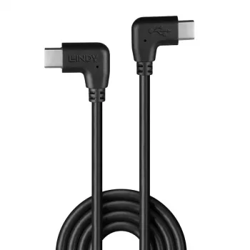 Lindy 1m USB 2.0 taisnleņķa USB-C uz taisnleņķa USB-C kabelis