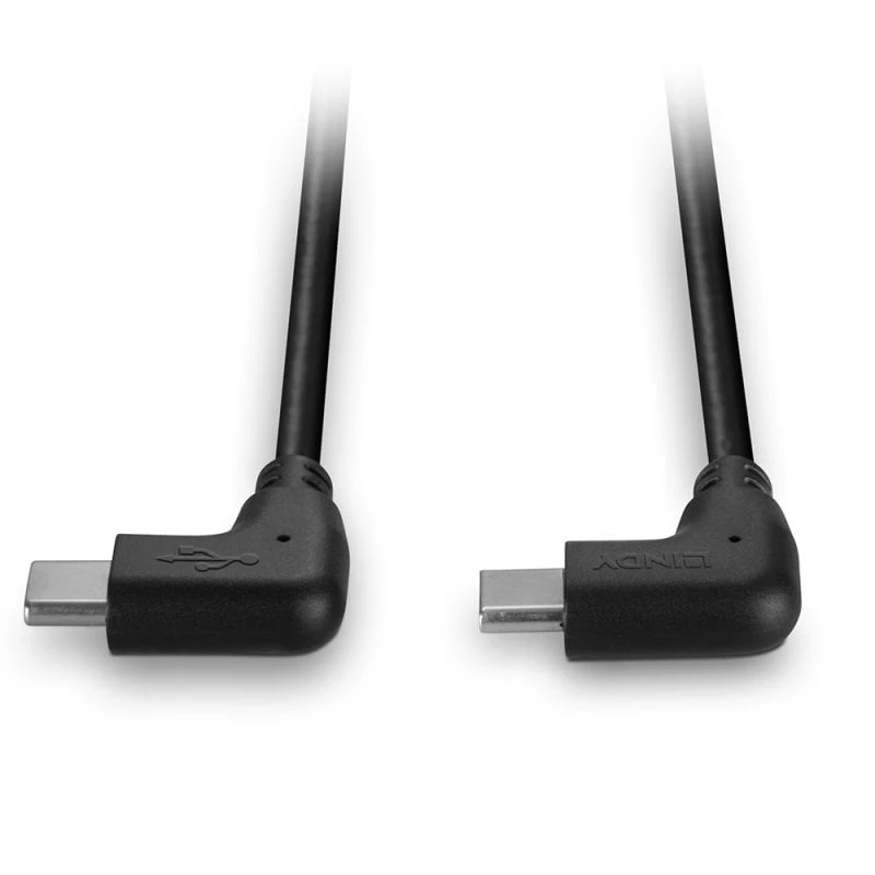 Lindy 1m USB 2.0 taisnleņķa USB-C uz taisnleņķa USB-C kabelis