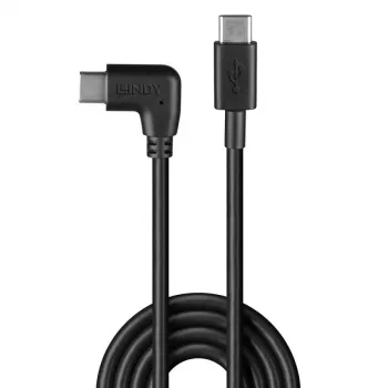 Lindy 1m USB 2.0 taisna USB-C uz taisnleņķa USB-C kabelis
