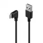 USB kabelis Lindy 32000 — USB 2.0, USB-A uz USB-C, 0,5 m, melns