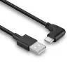 USB kabelis Lindy 32000 — USB 2.0, USB-A uz USB-C, 0,5 m, melns