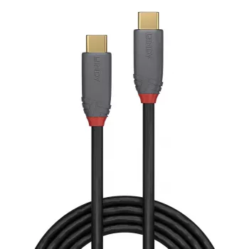Lindy 0,5 m USB 3.2 Type-C uz Type-C kabelis, 20 Gbps, 5 A, PD, Anthra Line