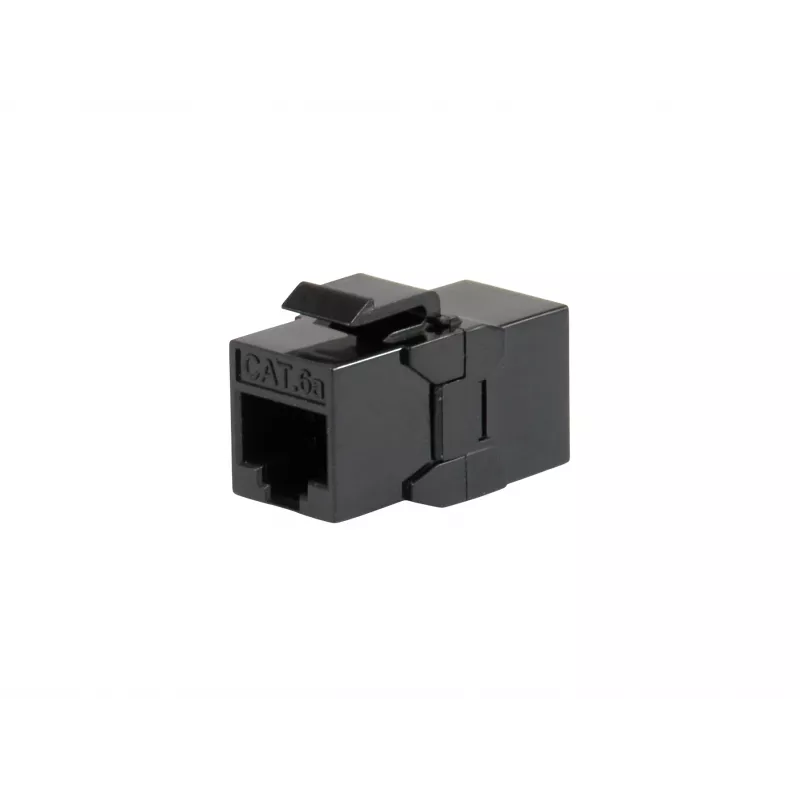Keystone inline savienotājs EQUIP Cat.6A neekranēts, RJ-45, plakana konstrukcija, melns, 8 gab.