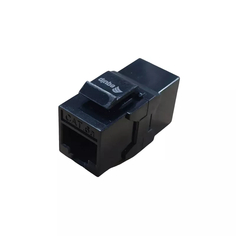 Keystone inline savienotājs EQUIP Cat.6A neekranēts, RJ-45, plakana konstrukcija, melns, 8 gab.
