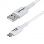 StarTech.com 1 m USB-A uz USB-C uzlādes kabelis, lādēšana un sinhronizācija, 3A, USB 2.0, TPE apvalks – balts USB uzlādes vads