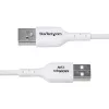 StarTech.com 1 m USB-A uz USB-C uzlādes kabelis, lādēšana un sinhronizācija, 3A, USB 2.0, TPE apvalks – balts USB uzlādes vads