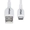 StarTech.com 1 m USB-A uz USB-C uzlādes kabelis, lādēšana un sinhronizācija, 3A, USB 2.0, TPE apvalks – balts USB uzlādes vads