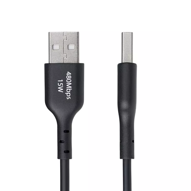 StarTech.com 1 m USB-A uz USB-C uzlādes kabelis, uzlāde un sinhronizācija, 3A, USB 2.0, TPE apvalks - melns USB uzlādes vads
