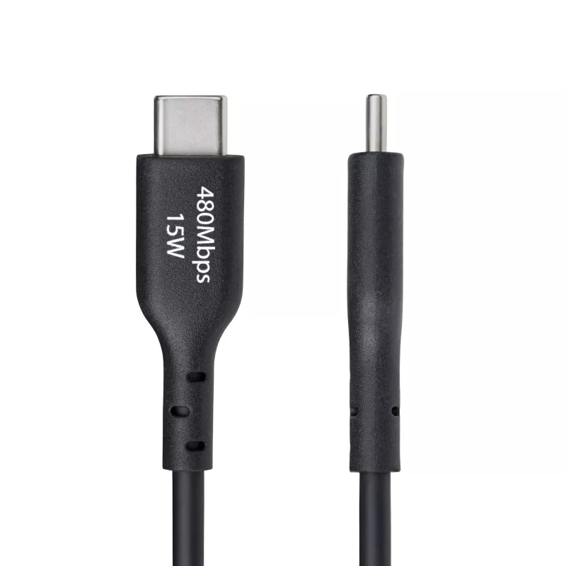 StarTech.com 1 m USB-A uz USB-C uzlādes kabelis, uzlāde un sinhronizācija, 3A, USB 2.0, TPE apvalks - melns USB uzlādes vads