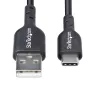StarTech.com 1 m USB-A uz USB-C uzlādes kabelis, uzlāde un sinhronizācija, 3A, USB 2.0, TPE apvalks - melns USB uzlādes vads