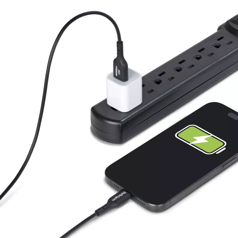 StarTech.com 1 m USB-A uz USB-C uzlādes kabelis, uzlāde un sinhronizācija, 3A, USB 2.0, TPE apvalks - melns USB uzlādes vads