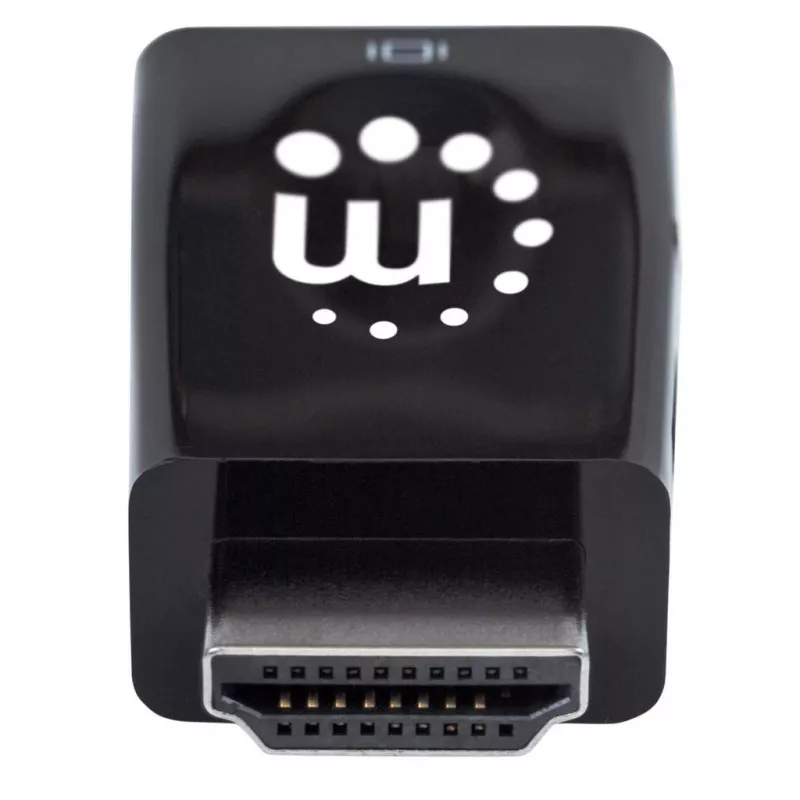 Manhattan HDMI uz VGA (ar audio) pārveidotājs, 1080p, vīrišķais uz sievišķo, mikro-USB strāvas ieejas ports papildu strāvai, ja nepieciešams, melns, trīs gadu garantija