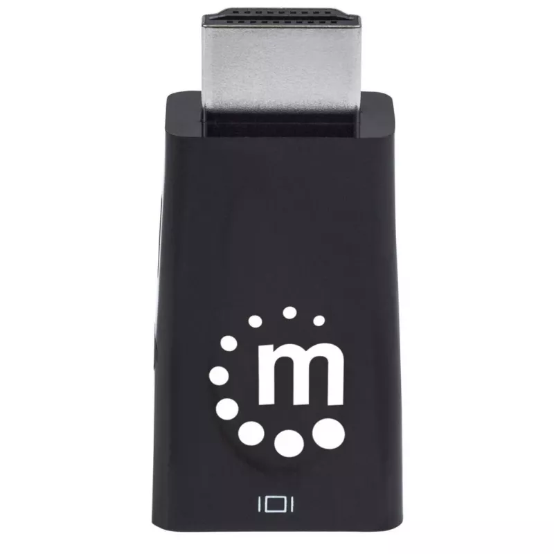 Manhattan HDMI uz VGA (ar audio) pārveidotājs, 1080p, vīrišķais uz sievišķo, mikro-USB strāvas ieejas ports papildu strāvai, ja nepieciešams, melns, trīs gadu garantija