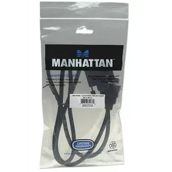 Manhattan HDMI uz DVI-D 24+1 kabelis, 1 m, vīrišķais-vīrišķais, melns, duālā saite, saderīgs ar DVD-D, mūža garantija, ekvivalents HDDVIMM1M