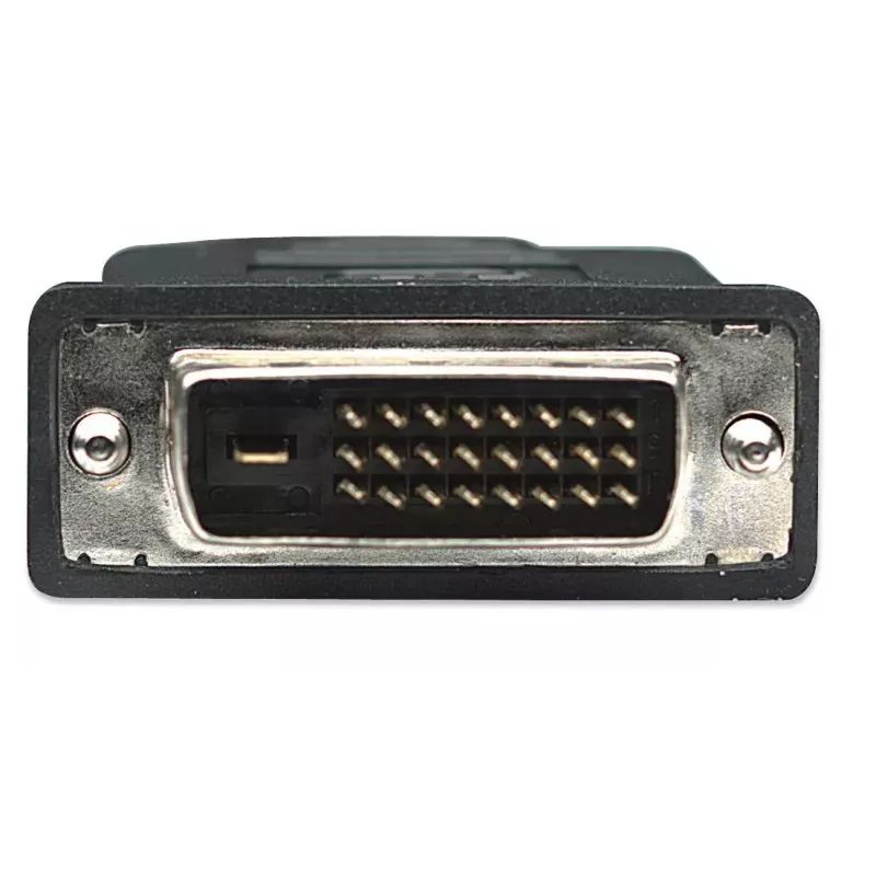 Manhattan HDMI uz DVI-D 24+1 kabelis, 1 m, vīrišķais-vīrišķais, melns, duālā saite, saderīgs ar DVD-D, mūža garantija, ekvivalents HDDVIMM1M