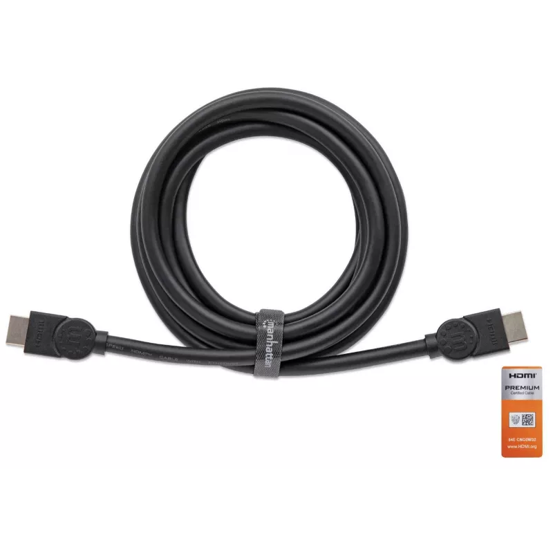 HDMI vīriešu-vīriešu kabelis Manhattan HDMM2MP 1,8 m melns