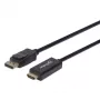 Manhattan DisplayPort 1.1 uz HDMI kabelis, 1080p@60Hz, 1m, vīrs pret vīru, DP ar fiksatoru, melns, nav divvirzienu, trīs gadu garantija