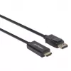 Manhattan DisplayPort 1.1 uz HDMI kabelis, 1080p@60Hz, 1m, vīrs pret vīru, DP ar fiksatoru, melns, nav divvirzienu, trīs gadu garantija