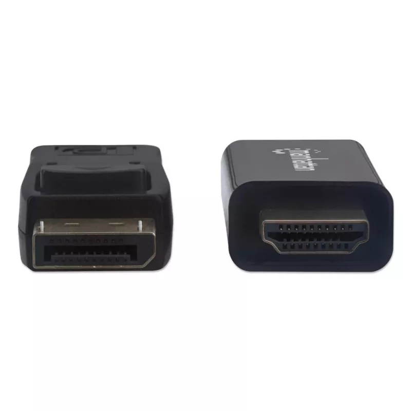 Manhattan DisplayPort 1.1 uz HDMI kabelis, 1080p@60Hz, 1m, vīrs pret vīru, DP ar fiksatoru, melns, nav divvirzienu, trīs gadu garantija