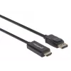 Manhattan DisplayPort 1.1 uz HDMI kabelis, 1080p@60Hz, 1,8 m, vīrietis–vīrietis, DP ar fiksatoru, melns, nav divvirzienu, trīs gadu garantija