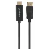 Manhattan DisplayPort 1.1 uz HDMI kabelis, 1080p@60Hz, 1,8 m, vīrietis–vīrietis, DP ar fiksatoru, melns, nav divvirzienu, trīs gadu garantija
