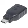 Manhattan USB-C uz USB-A adapteris, vīrišķais uz sievišķo, 5 Gbps (USB 3.2 Gen1 jeb USB 3.0), SuperSpeed USB, melns, mūža garantija, ekvivalents USB31CAADG