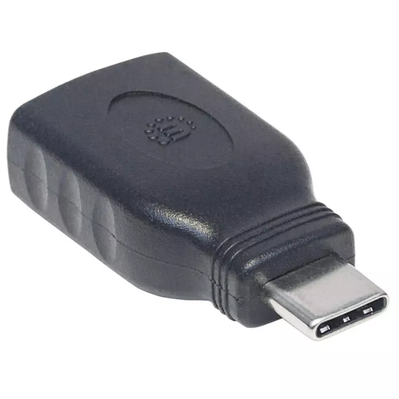 Manhattan USB-C uz USB-A adapteris, vīrišķais uz sievišķo, 5 Gbps (USB 3.2 Gen1 jeb USB 3.0), SuperSpeed USB, melns, mūža garantija, ekvivalents USB31CAADG