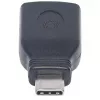 Manhattan USB-C uz USB-A adapteris, vīrišķais uz sievišķo, 5 Gbps (USB 3.2 Gen1 jeb USB 3.0), SuperSpeed USB, melns, mūža garantija, ekvivalents USB31CAADG