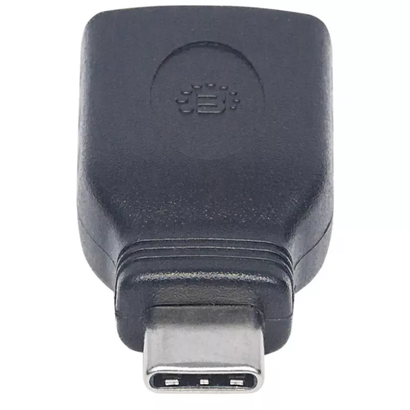 Manhattan USB-C uz USB-A adapteris, vīrišķais uz sievišķo, 5 Gbps (USB 3.2 Gen1 jeb USB 3.0), SuperSpeed USB, melns, mūža garantija, ekvivalents USB31CAADG