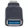 Manhattan USB-C uz USB-A adapteris, vīrišķais uz sievišķo, 5 Gbps (USB 3.2 Gen1 jeb USB 3.0), SuperSpeed USB, melns, mūža garantija, ekvivalents USB31CAADG