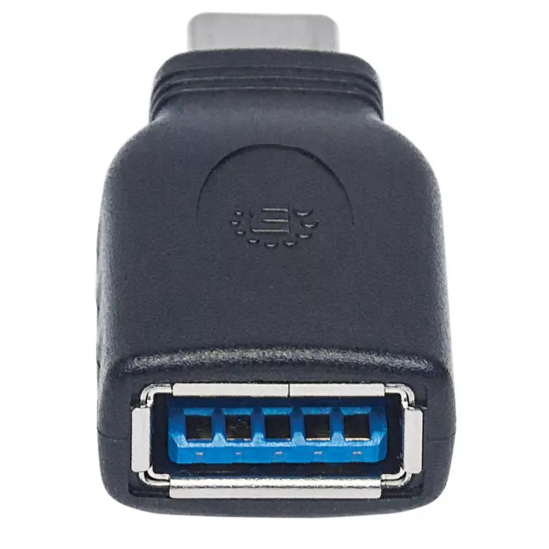 Manhattan USB-C uz USB-A adapteris, vīrišķais uz sievišķo, 5 Gbps (USB 3.2 Gen1 jeb USB 3.0), SuperSpeed USB, melns, mūža garantija, ekvivalents USB31CAADG