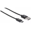 Manhattan USB-C uz USB-A kabelis, 3 m, vīrietis pret vīrieti, 480 Mb/s (USB 2.0), Hi-Speed USB, melns, mūža garantija