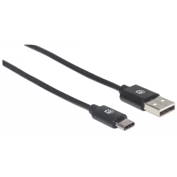 Manhattan USB-C uz USB-A kabelis, 3 m, vīrietis pret vīrieti, 480 Mb/s (USB 2.0), Hi-Speed USB, melns, mūža garantija