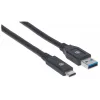 USB-C uz USB-A kabelis Manhattan 354981 3 m vīr. pret vīr.
