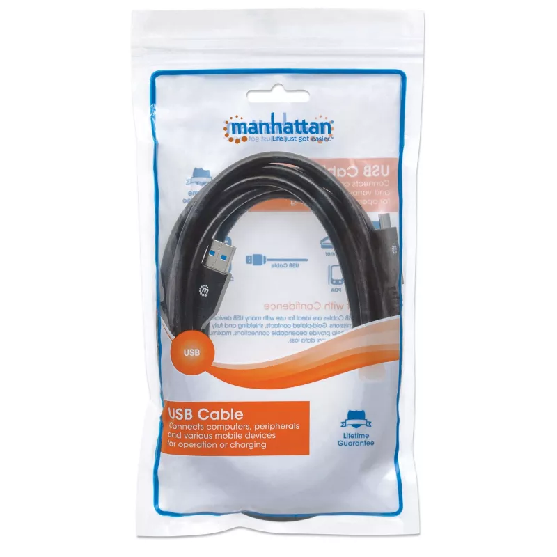 USB-C uz USB-A kabelis Manhattan 354981 3 m vīr. pret vīr.