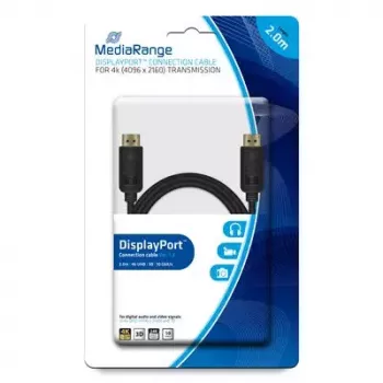 DisplayPort kabelis MediaRange MRCS159 2 m melns