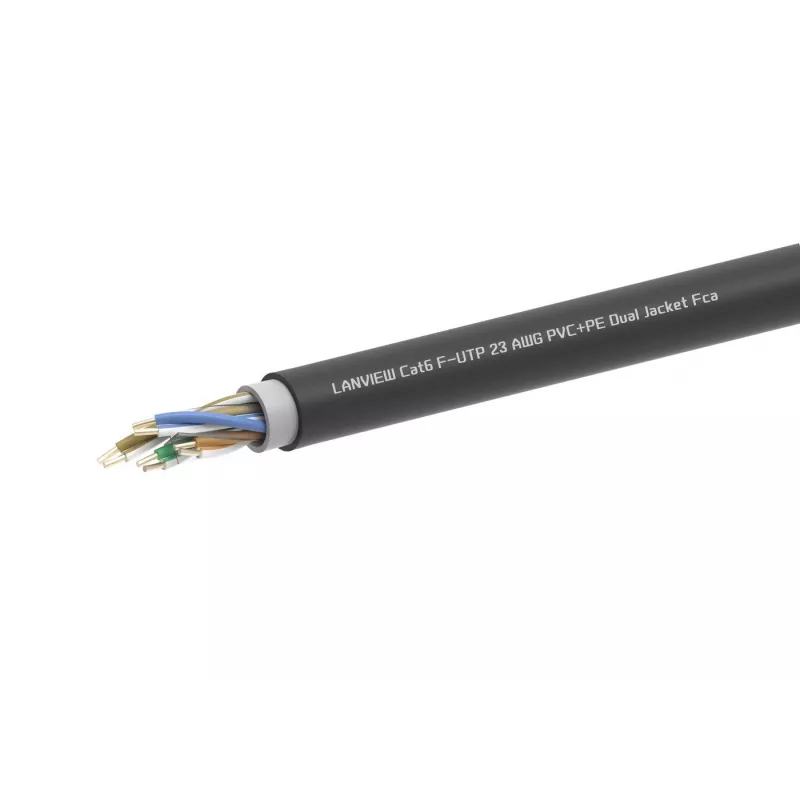 Tīkla kabelis Lanview LVN-CAT6PE-2FUTP RJ45 CAT6 305M Melns