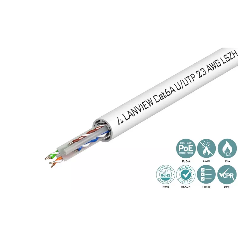 Lanview LVN122182 tīkla kabelis balts 500 m Cat6a U/UTP (UTP)