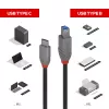 Lindy 1 m USB 3.2 C tipa–B tipa kabelis, Anthra Line