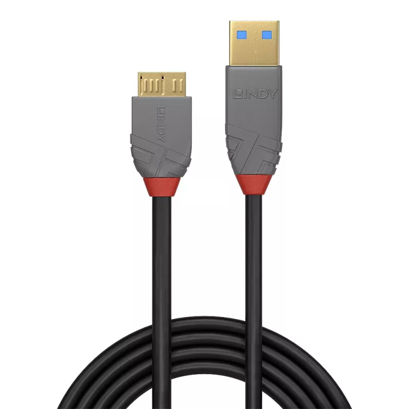 Lindy 2 m USB 3.2 A tipa–Micro-B kabelis, 5 Gbps, Anthra Line