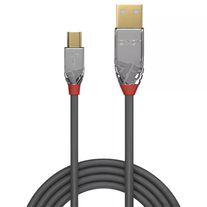 Lindy 5 m USB 2.0 Type A uz Mini-B kabelis, Cromo Line