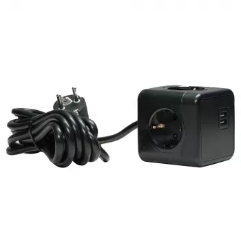 Microconnect GRUCUBE2USB-B3 strāvas pagarinātājs 3 m 3 maiņstrāvas kontaktligzdas Iekštelpām Melns