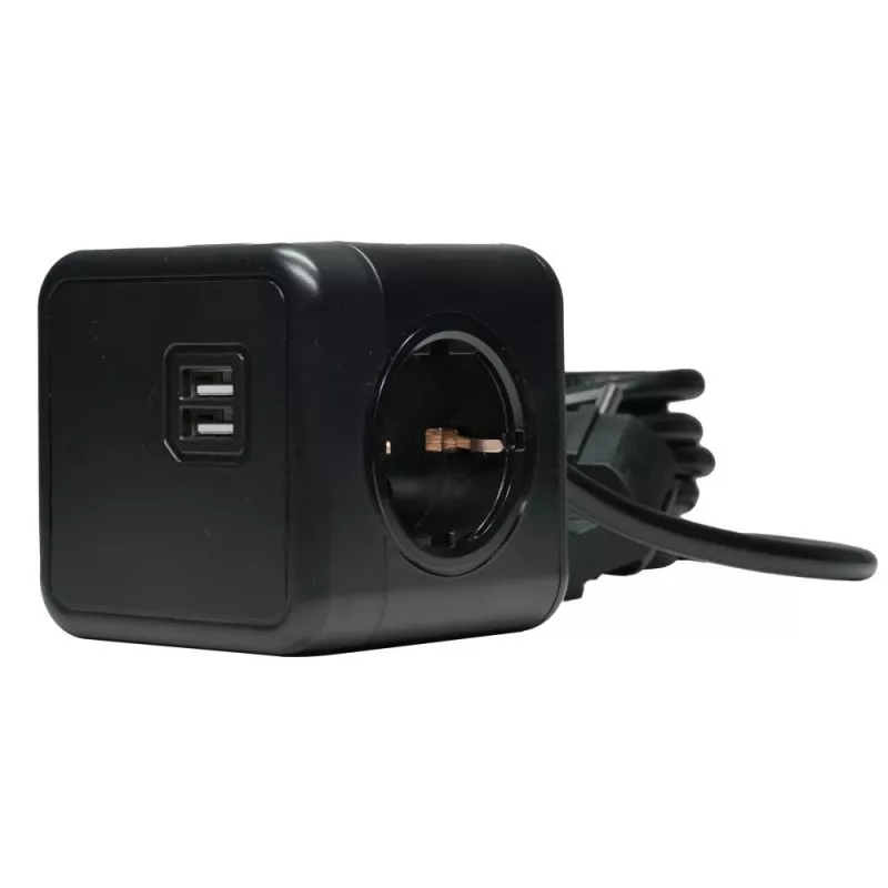 Microconnect GRUCUBE2USB-B3 strāvas pagarinātājs 3 m 3 maiņstrāvas kontaktligzdas Iekštelpām Melns