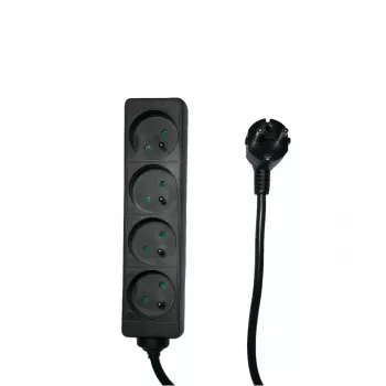 Microconnect MC-PS040150FRB strāvas pagarinātājs 1,5 m 4 maiņstrāvas kontaktligzdas Iekštelpām Melns
