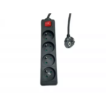Strāvas sadalītājs MicroConnect MC-PSOO040150FRB 4-virzienu ar individuāliem ieslēgšanas/izslēgšanas slēdžiem