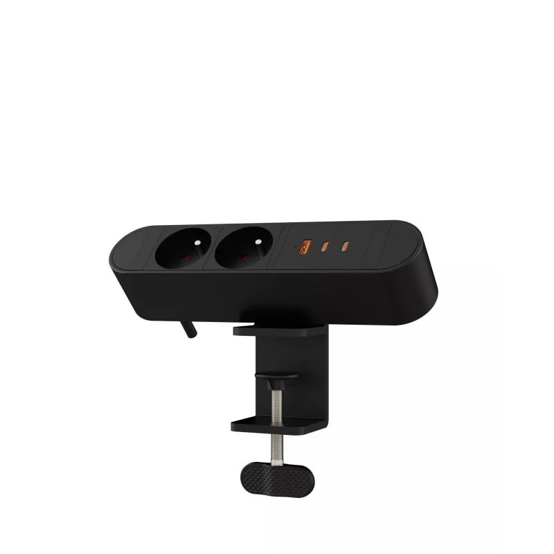 Galda ligzdu bloks MicroConnect MC-MDPS-FR2-67W — 2 rozetes, 67W kopā